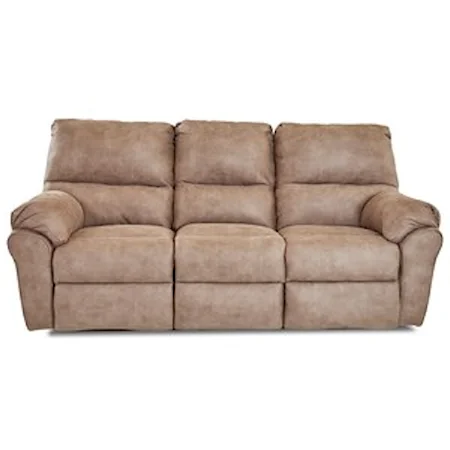 Casual Reclining Sofa with 2 Power Chairs and 1 Manual Chair